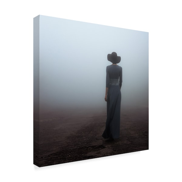 Mikhail Potapov 'Woman In Black Fog' Canvas Art,35x35